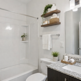 Bathroom with white walls