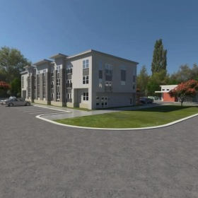 The essence of exceptional living a building with a parking lot